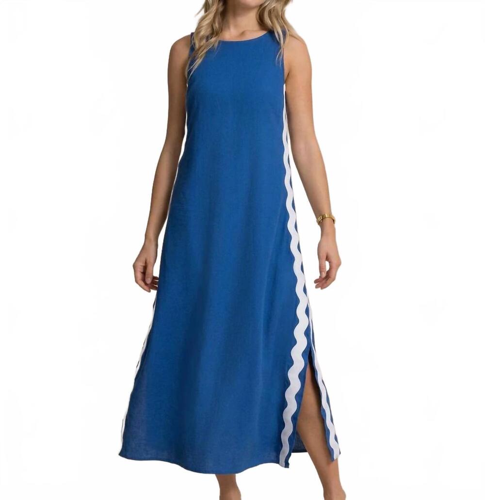 NEW SOUTHERN TIDE zalia side stripe maxi dress in nautical blue